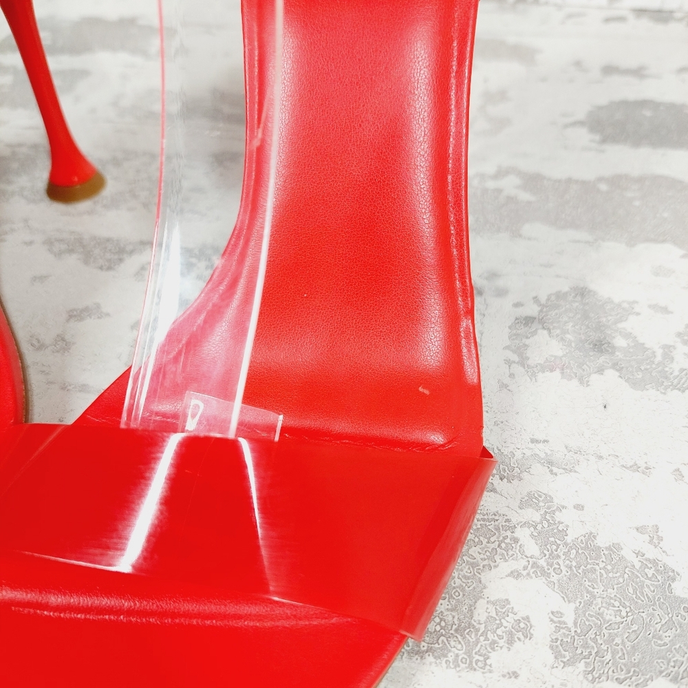 New Marc Fisher Calisty Red Strappy Heeled Sandal B327 - Picture 8 of 11